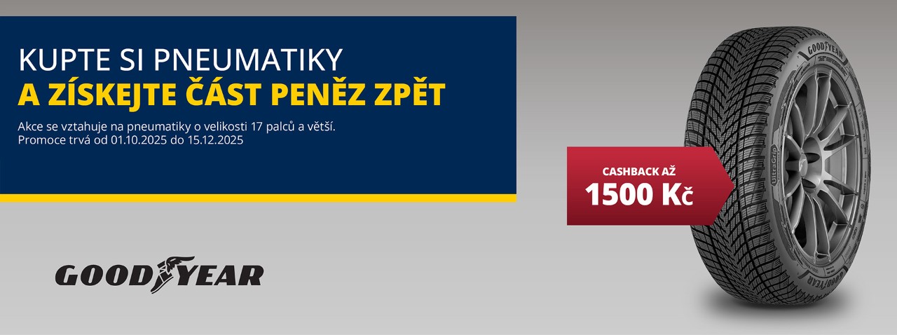 Kup si pneumatiky Goodyear a vrátíme ti peníze zpět na účet